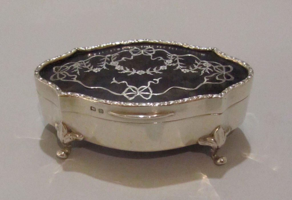 English Birmingham sterling silver and tortoiseshell box