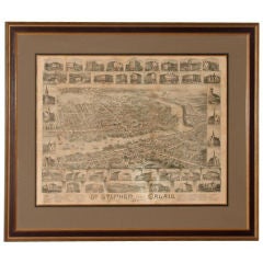 Rare lithograph of New Bunswick and Maine