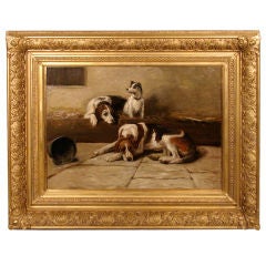 Oil on Canvas of 3 Dogs  by Lionel Inglis