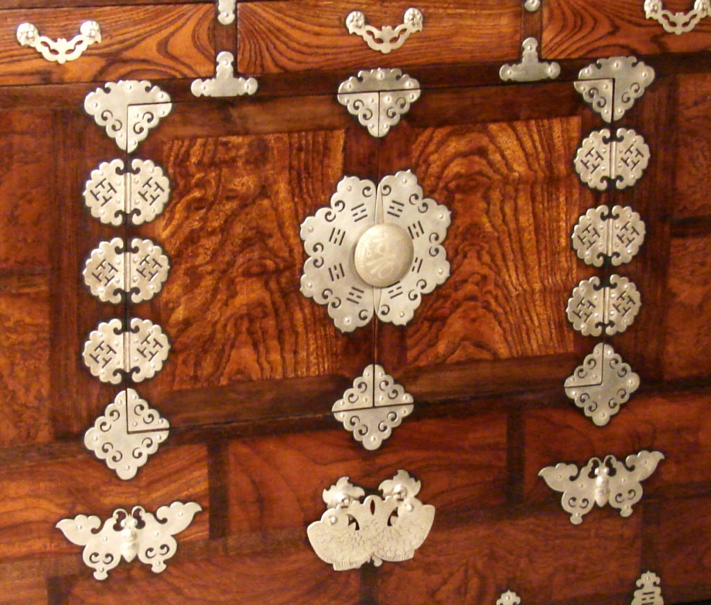 Korean Metal Mounted Cabinet Circa 1900-1920