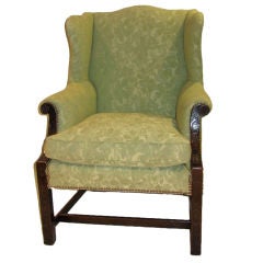 Fine Georgian mahogany wingback armchair