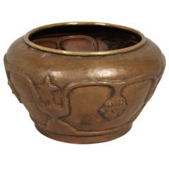 Arts and Crafts Hammered Copper Planter