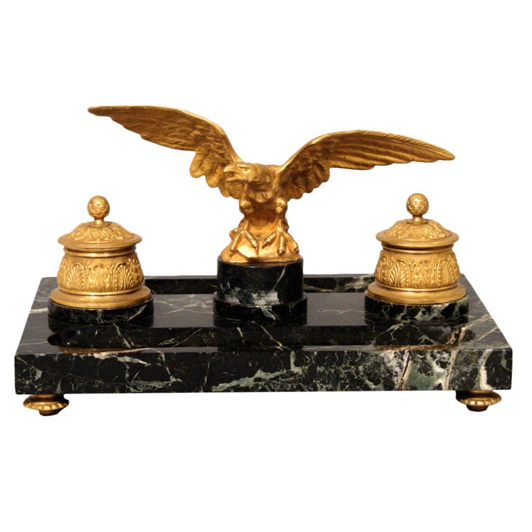 French Empire Style Ormolu Encrier