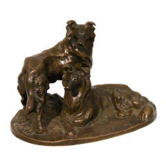 Bronze of 2 Collies by Otto Jarl