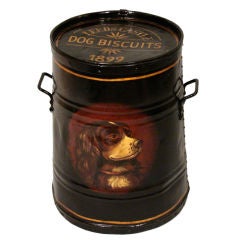 English Later Painted Dog Themed Barrel