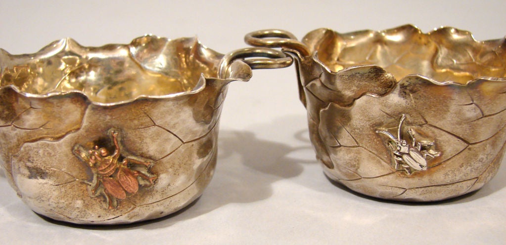 Pair of Sterling Mixed Metal Bowls by George W. Shiebler & Co. In Excellent Condition In San Francisco, CA