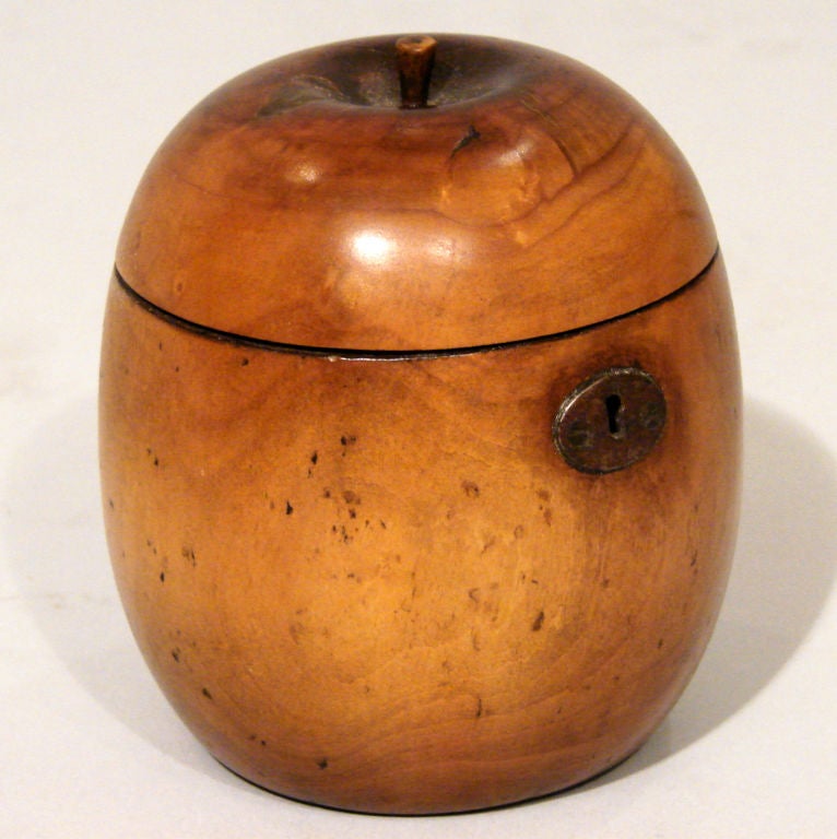 Regency Fruitwood Apple Form Tea Caddy