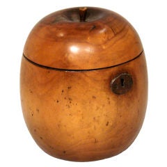 Antique Regency Fruitwood Apple Form Tea Caddy