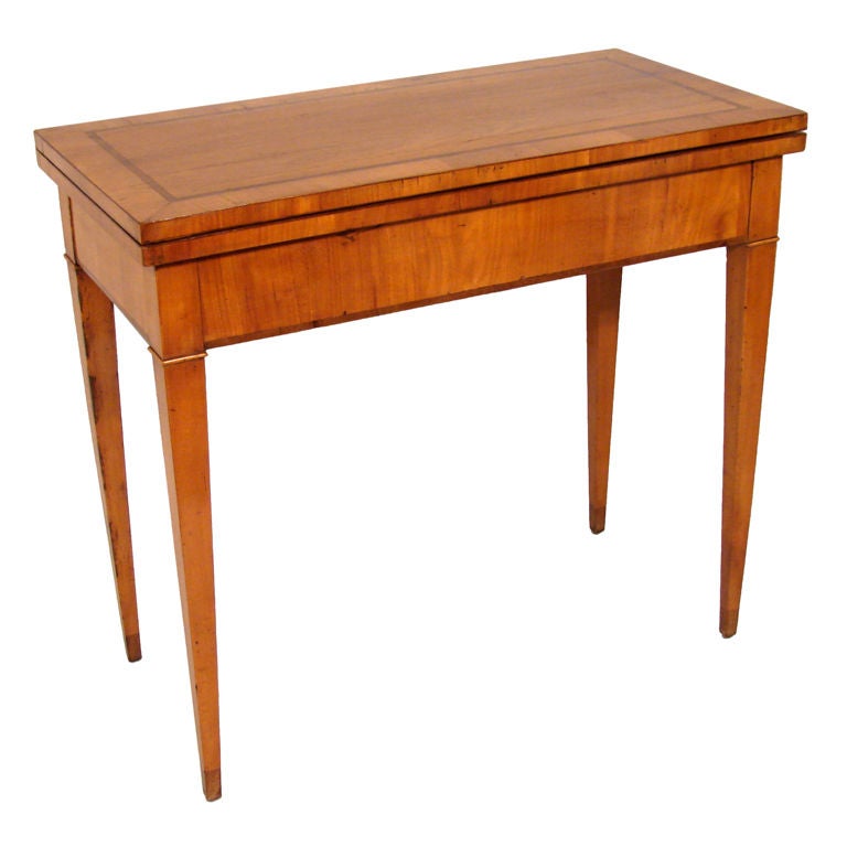 Italian Walnut Neoclassical Flip-top Games Table