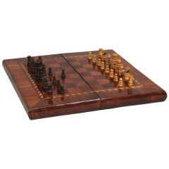 English Inlaid Yew Folding Game Board