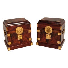 Pair of Chinese Huanghuali Storage Chests