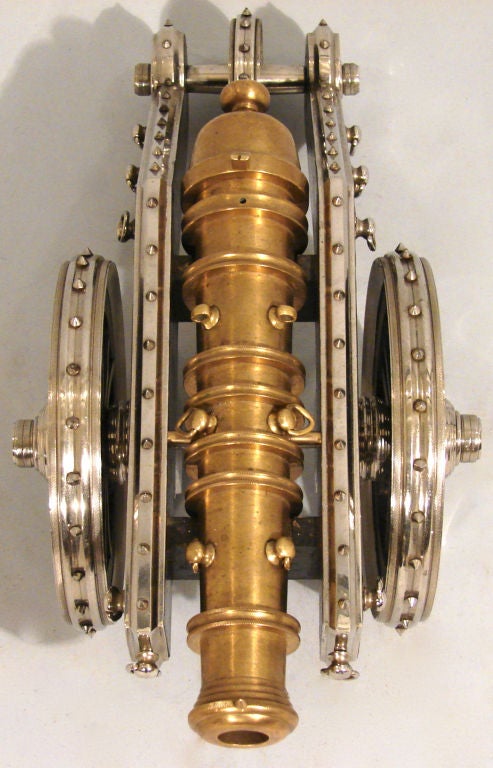 20th Century Elaborate Brass and Steel Model Cannon
