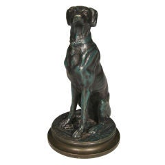 Bronze Seated Greyhound After Antoine Louis Bayre