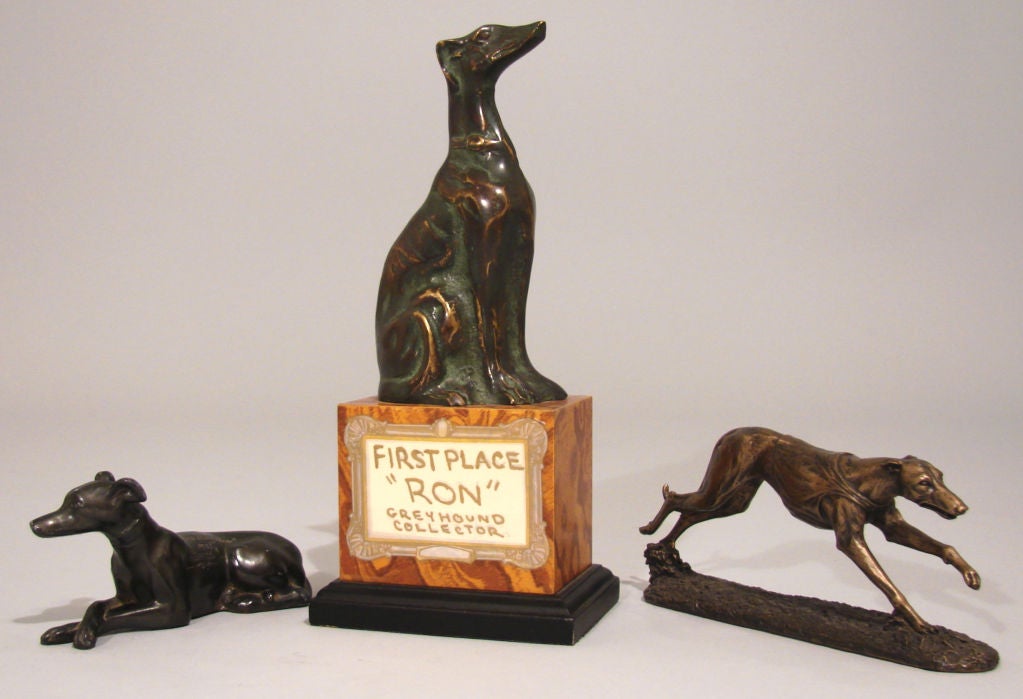 Grouping of Three Greyhound Figures