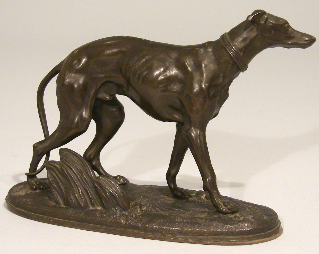 French Bronze Figure of a Greyhound In Excellent Condition In San Francisco, CA