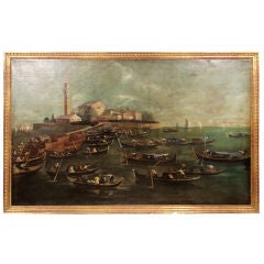 Large and Impressive Venetian Harbor Scene