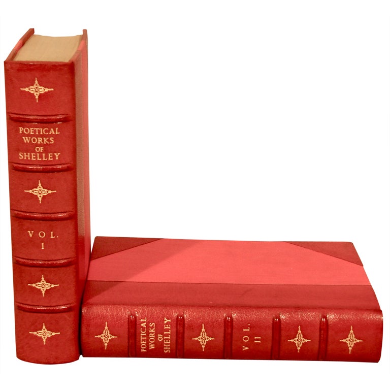 2 Volumes Leather Bound Set of Shelley
s Works