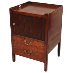George III Mahogany Bedside Commode with Tambour Front