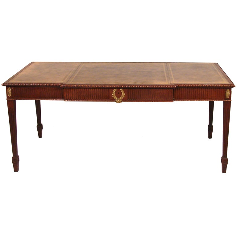 Hepplewhite Style Leather Top Writing Table