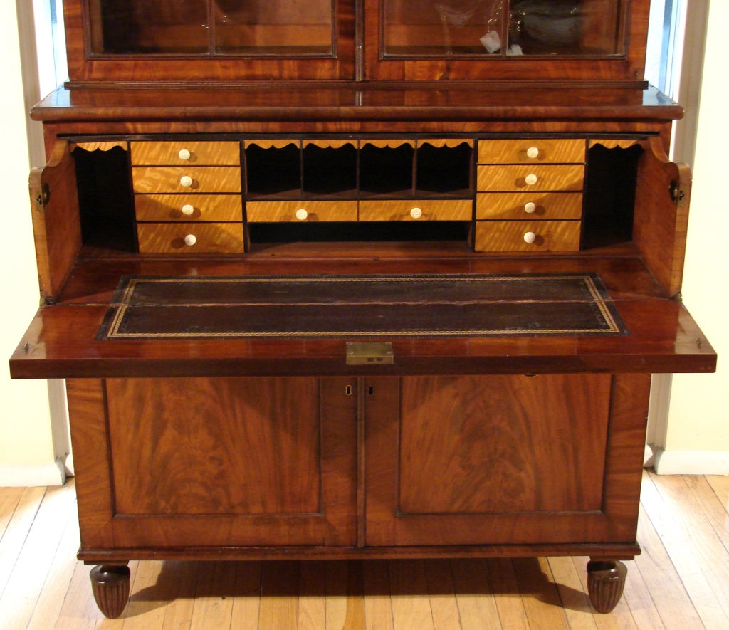 19th Century Late Regency Mahogany Secretary Bookcase