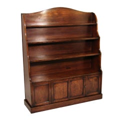 Antique William IV Mahogany Waterfall Bookcase Cabinet