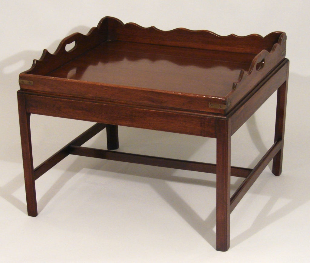 English Mahogany Butler's Tray on Stand