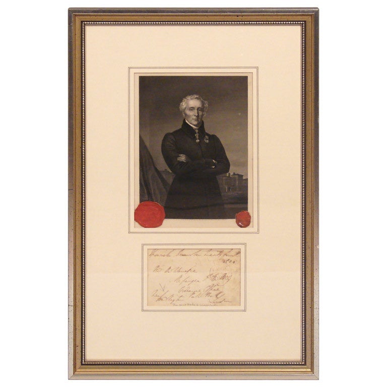 Duke of Wellington Signature and Engraving