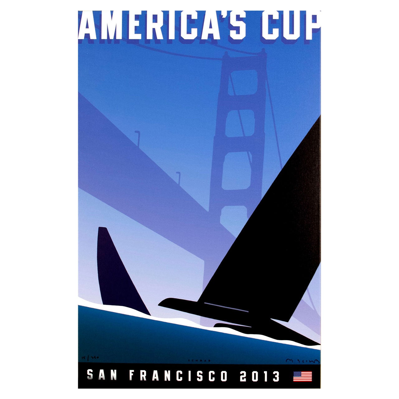 Official America's Cup 2013 Poster - Signed by Artist For Sale