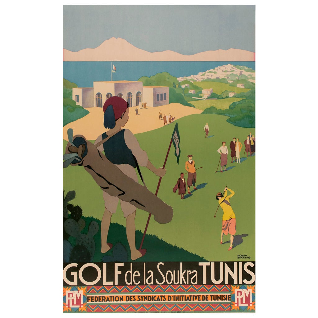 Original Roger Broders Golf Travel Poster