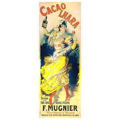Original Jules Cheret Poster for Cacao Lhara by F. Mugnier