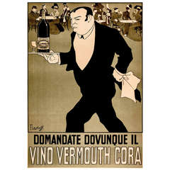 Vintage Original Italian Wine Poster Framed