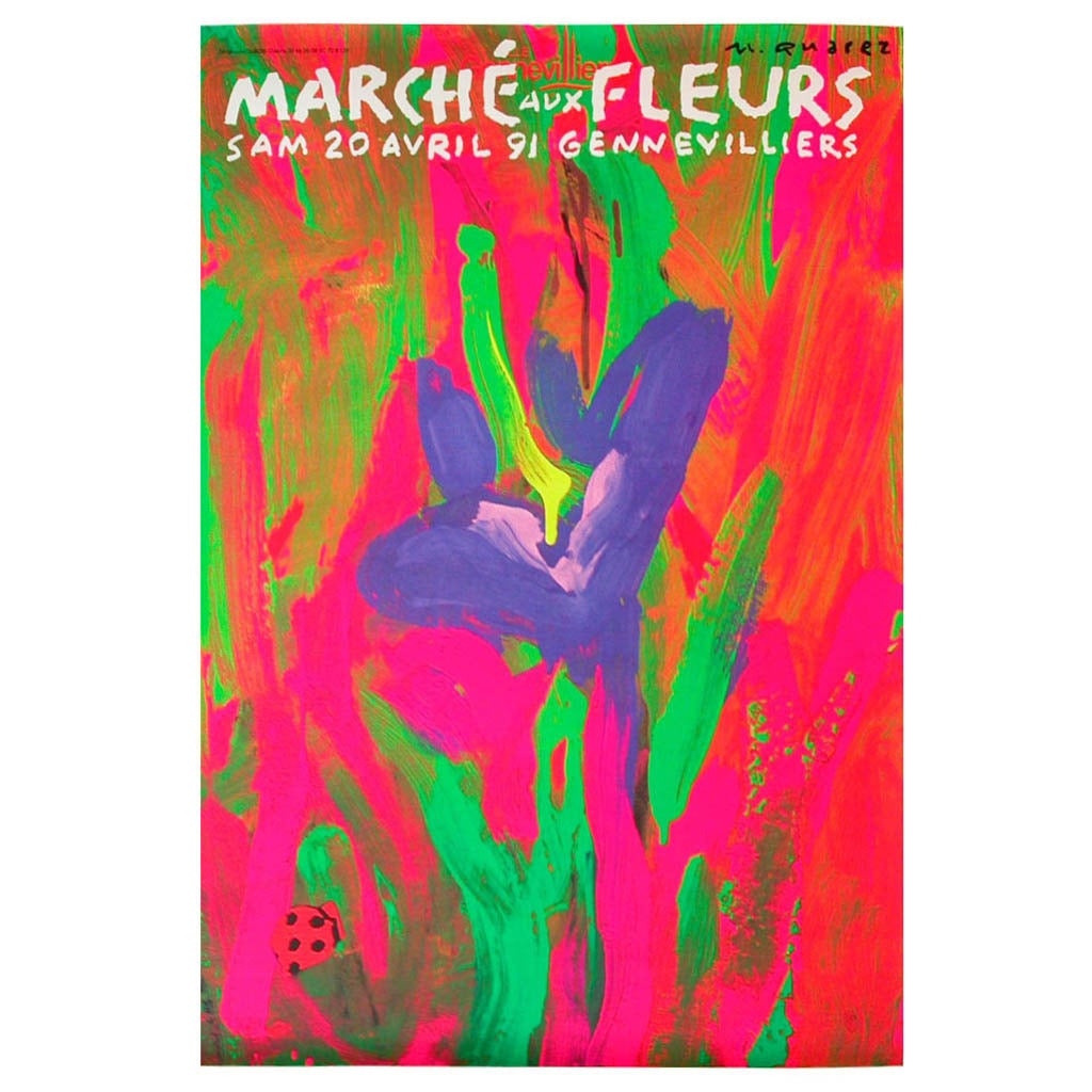 Original Quarez Flower Market Poster
