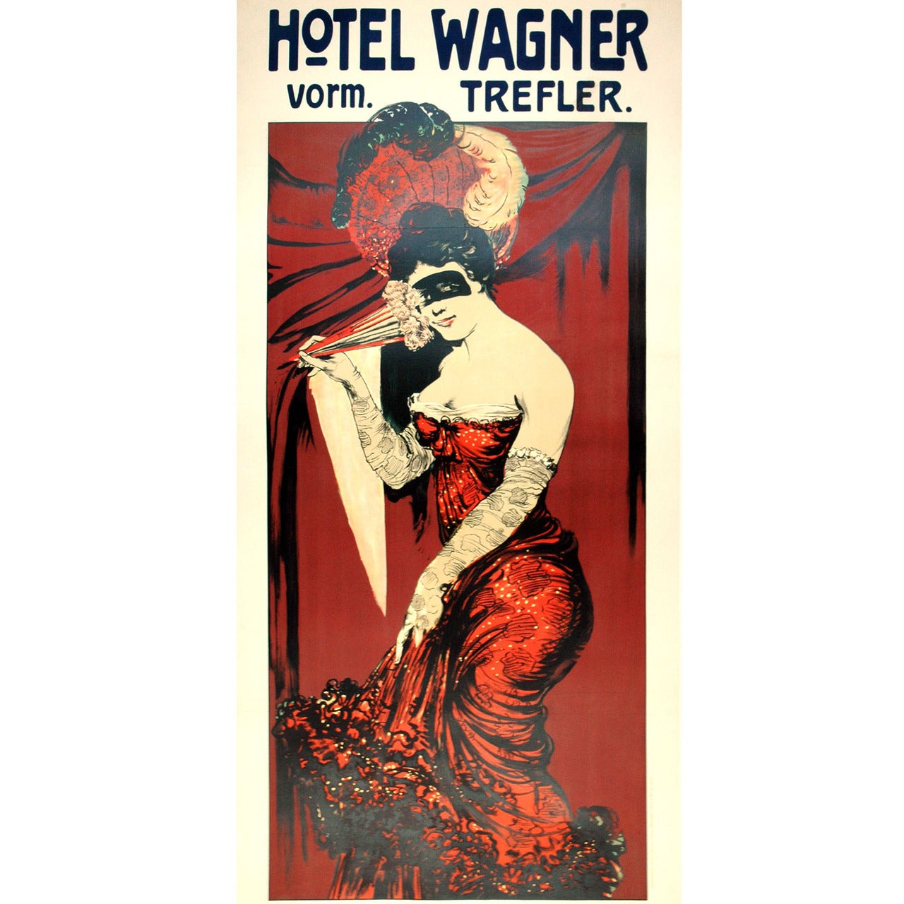 Original 1906 German Poster for Hotel Wagner's Carnival Festivities For Sale