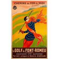 Antique Original Cappiello 1920s Golf Poster