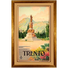 Rare Vintage Travel Poster for Trento Italy