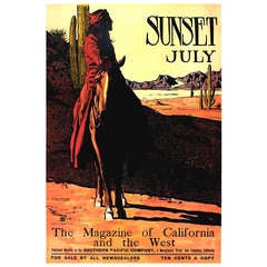 Antique Original Maynard Dixon Sunset Magazine Poster