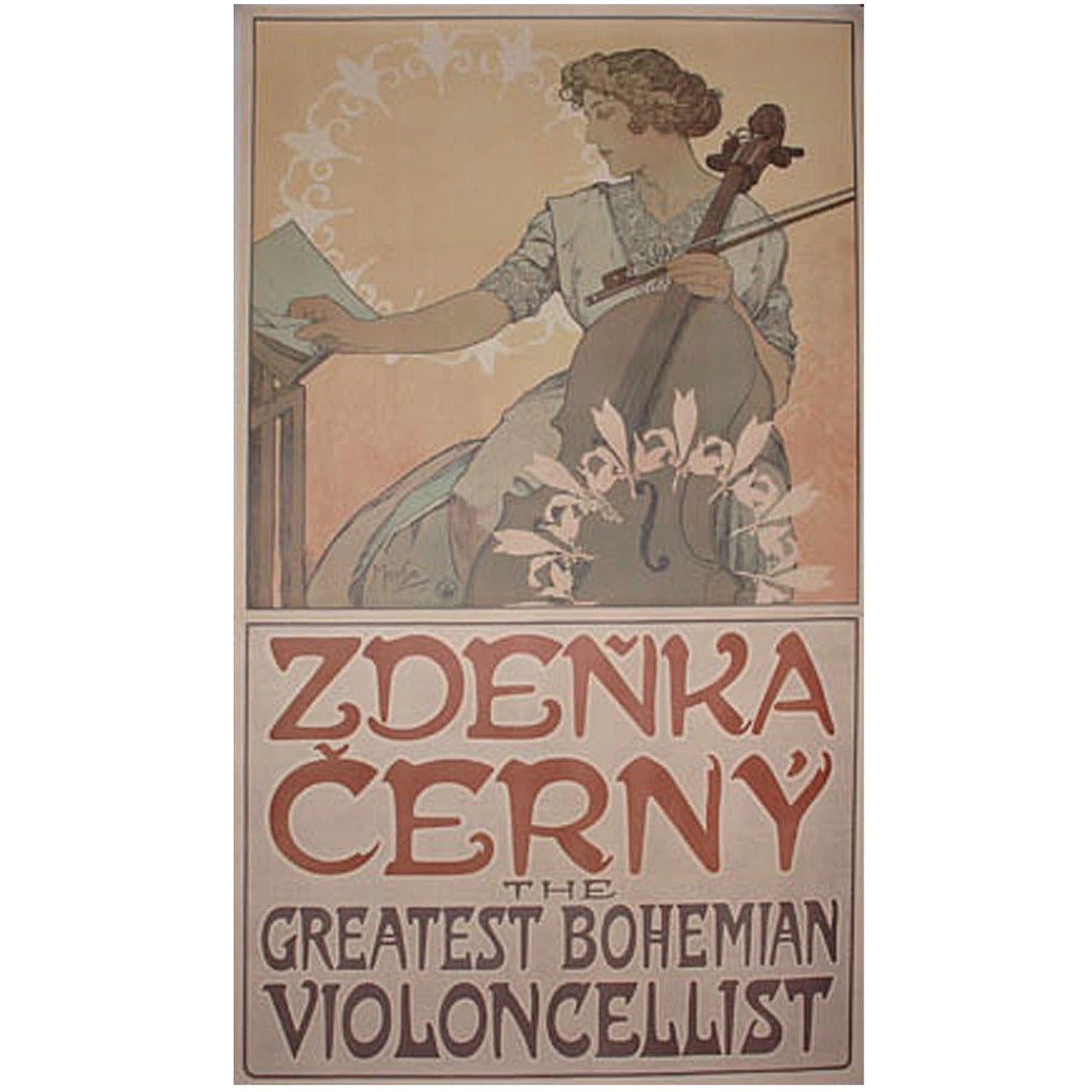 Original Mucha-Plakat von Zdenka Cerny
