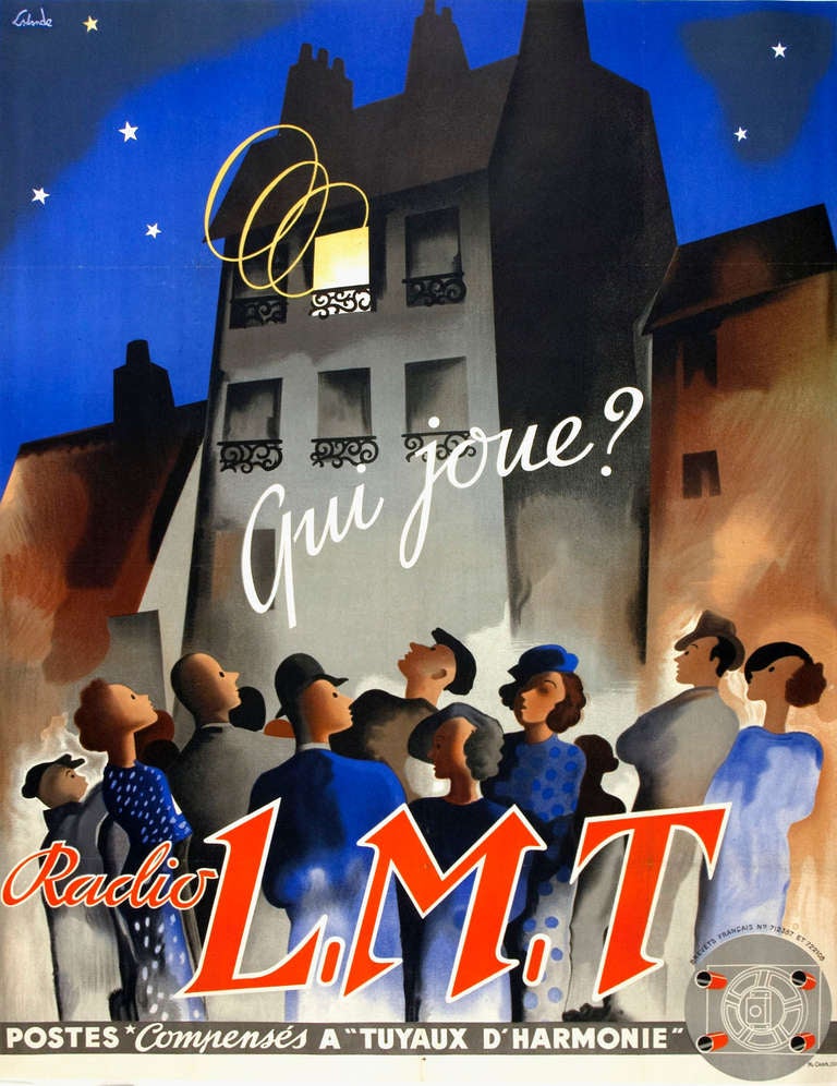 Vintage French Radio Ad Poster