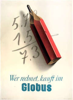 Vintage Original Swiss Ad Poster