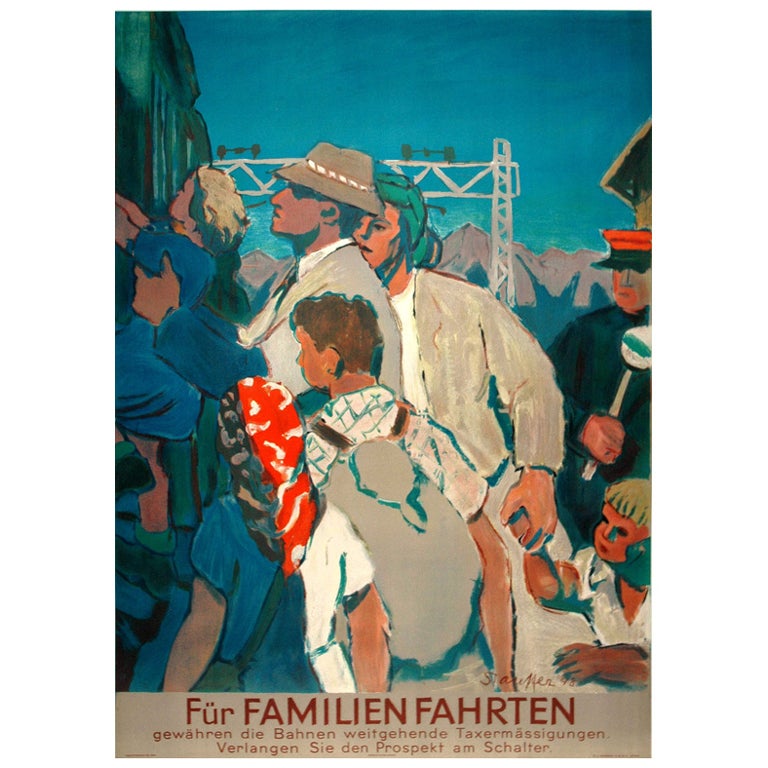 Original Swiss 1940s travel poster For Sale
