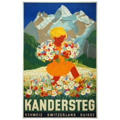 Vintage Original Swiss travel poster by Carl Moos