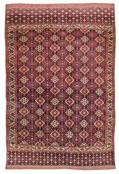 Late 19th Century Red Chodor Main Carpet with Light Highlights
