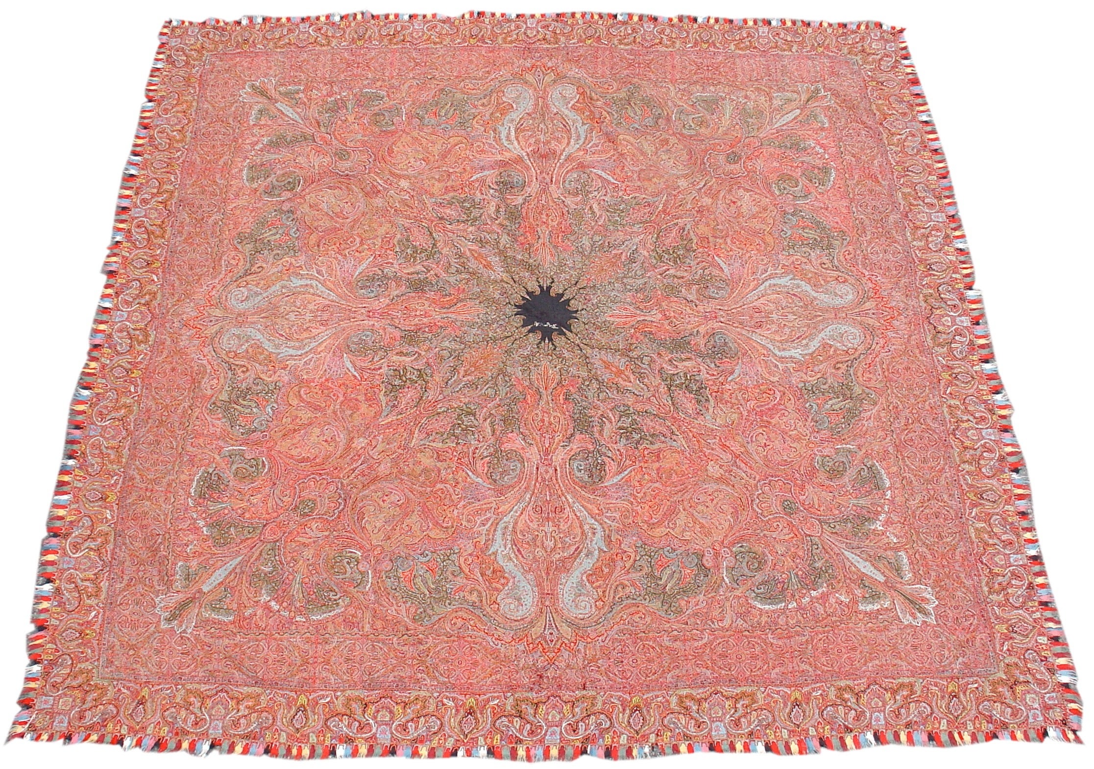 Late 19th Century Red Kashmir Shawl For Sale