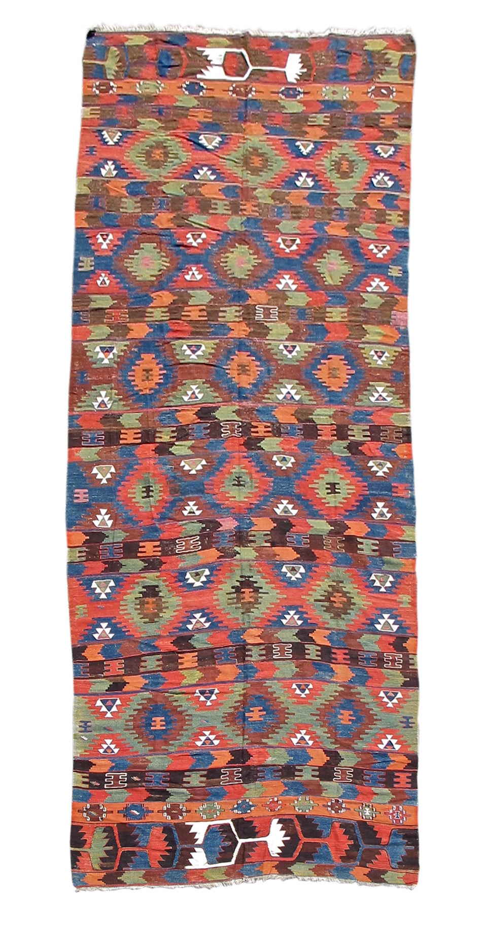Mid 19th Century Red and Multi-Colored Elmadag Kilim Rug