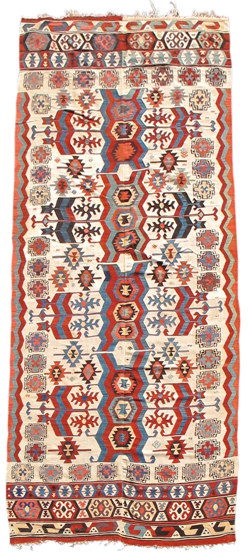Mid 19th Century Ivory Konya Kilim Rug