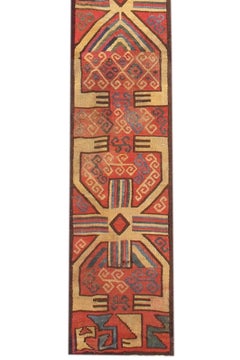 Ancient Proto-Nazca Red and Yellow Spider Rug Fragment, c. 200 AD
