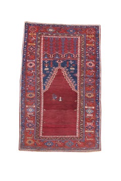 Antique Mid 19th Century Red Turkish Ladik Rug