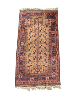 Antique Late 19th Century Baluch Prayer Rug with Camel Ground