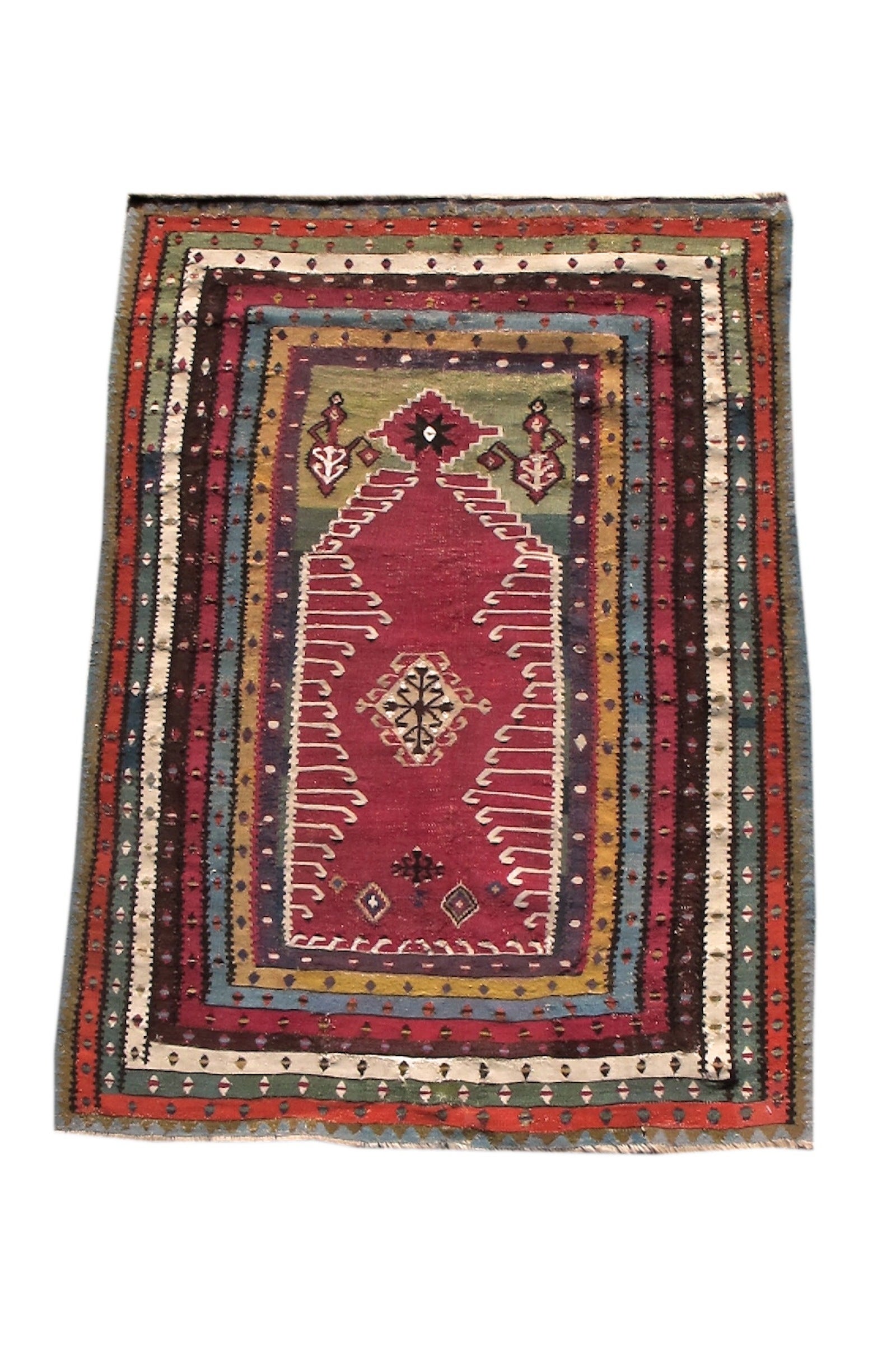 Mid 19th Century Vibrant Multi-Colored Turkish Reyhanli Kilim Rug