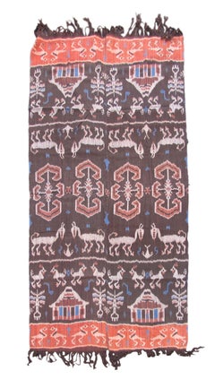 Vintage Indonesian Geometric Ikat Textile, 20th Century